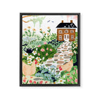 Chickens in the Garden Framed Canvas Print Gallery Image 8