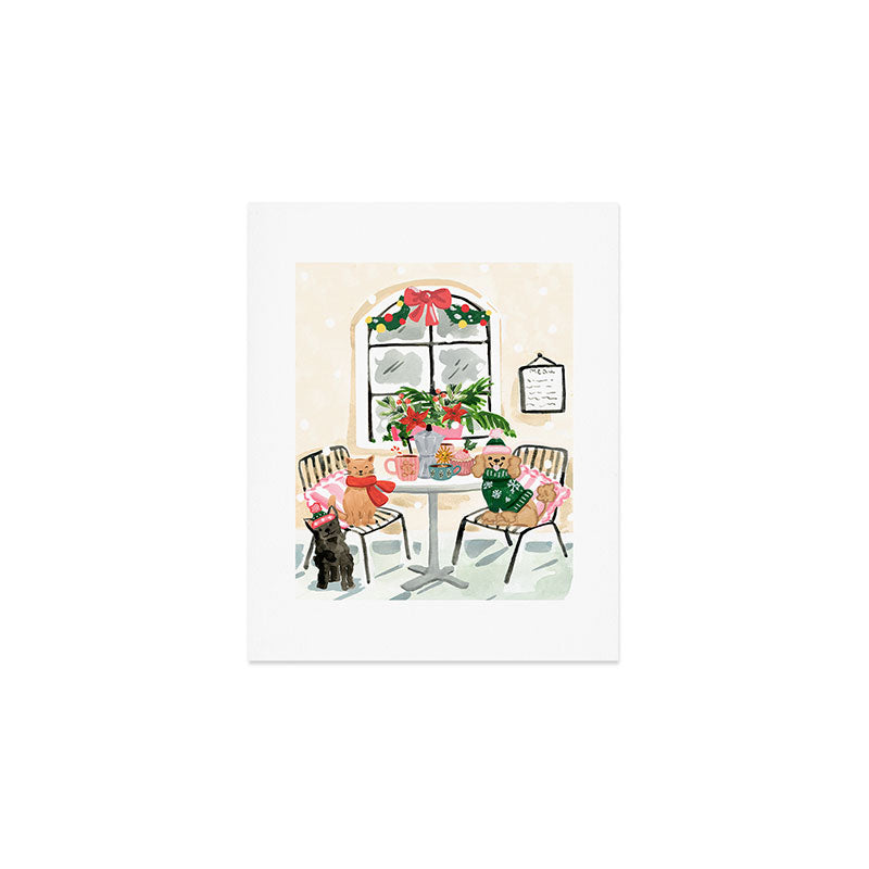 Christmas Cafe Art Print Gallery Image 1