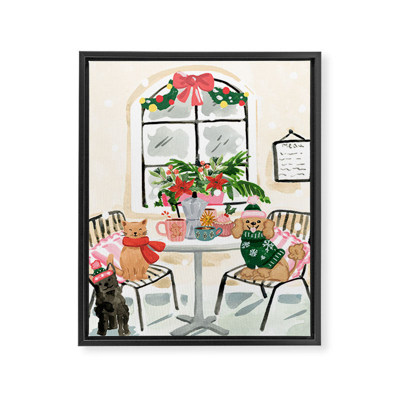 Christmas Cafe Framed Canvas Print Gallery Image 6