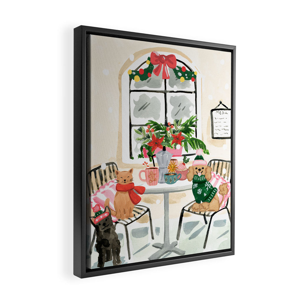 Christmas Cafe Framed Canvas Print Gallery Image 2