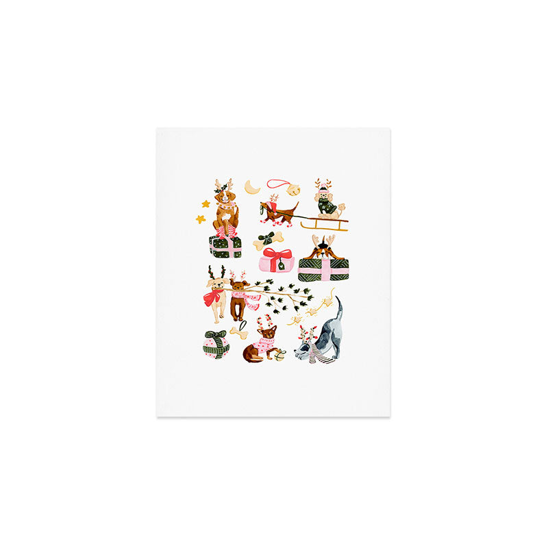 Christmas Dogs Art Print Gallery Image 1