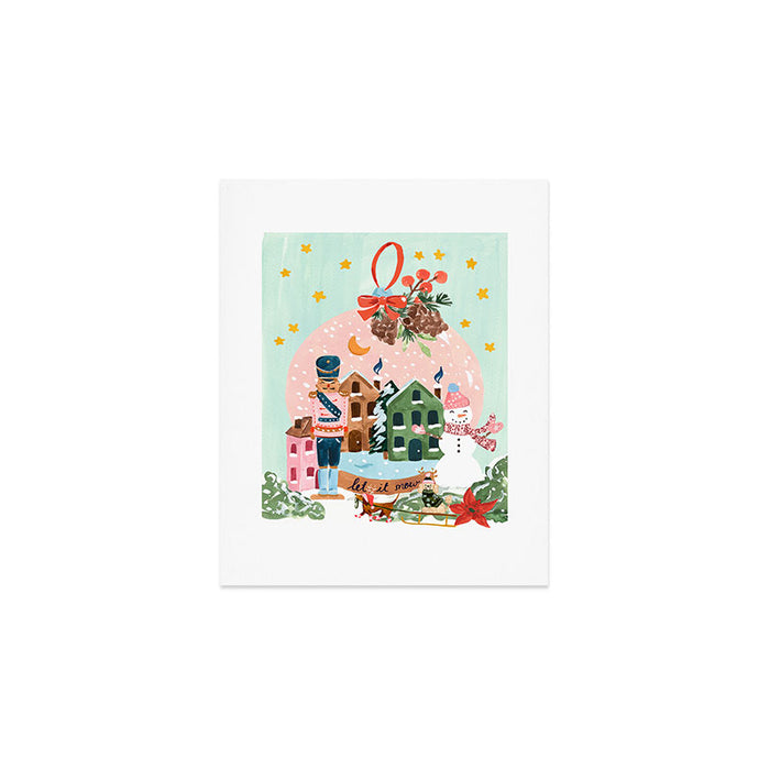 Christmas Snow Globe Art Print Gallery Image 1