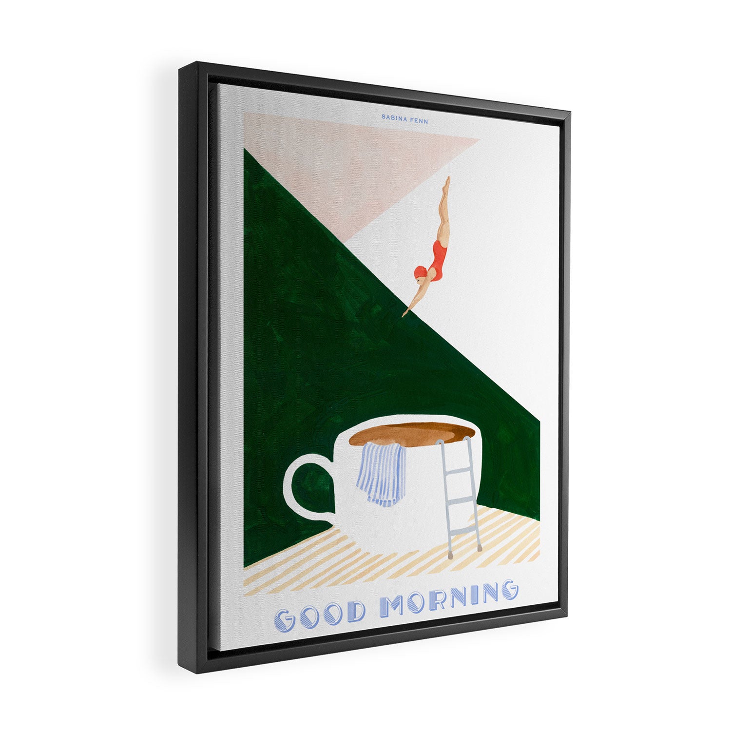 Coffee Diver Framed Canvas Print Gallery Image 2