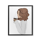 Coffee Girl Sabina Fenn Framed Canvas Print Gallery Image 6