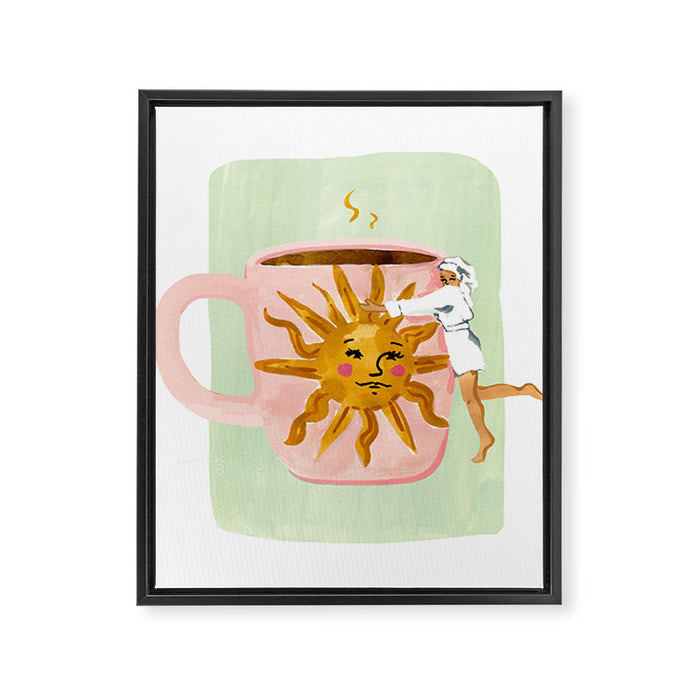Coffee Hug Framed Canvas Print Gallery Image 1