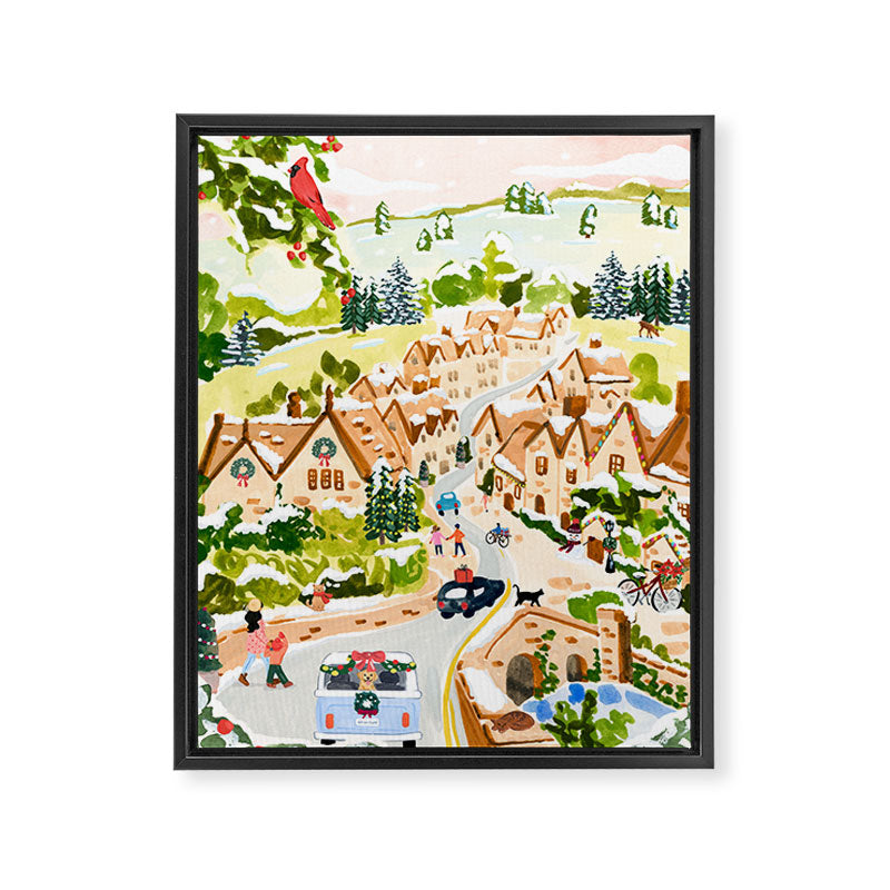 Cotswolds Christmas Framed Canvas Print Gallery Image 6