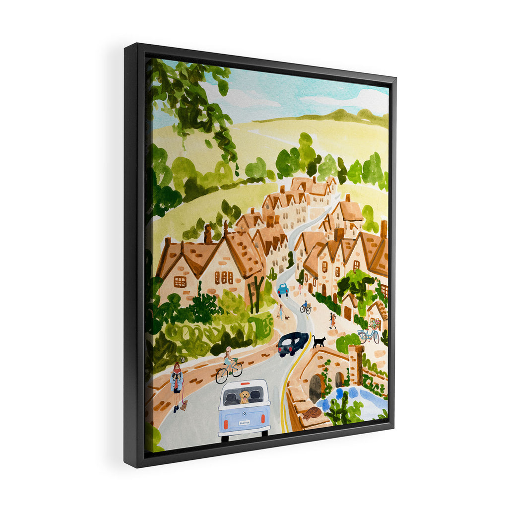 Cotswolds England Framed Canvas Print Gallery Image 2