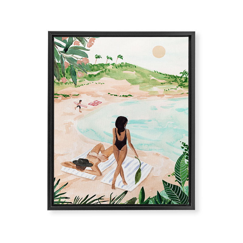 Couple at the Beach Framed Canvas Print Gallery Image 6