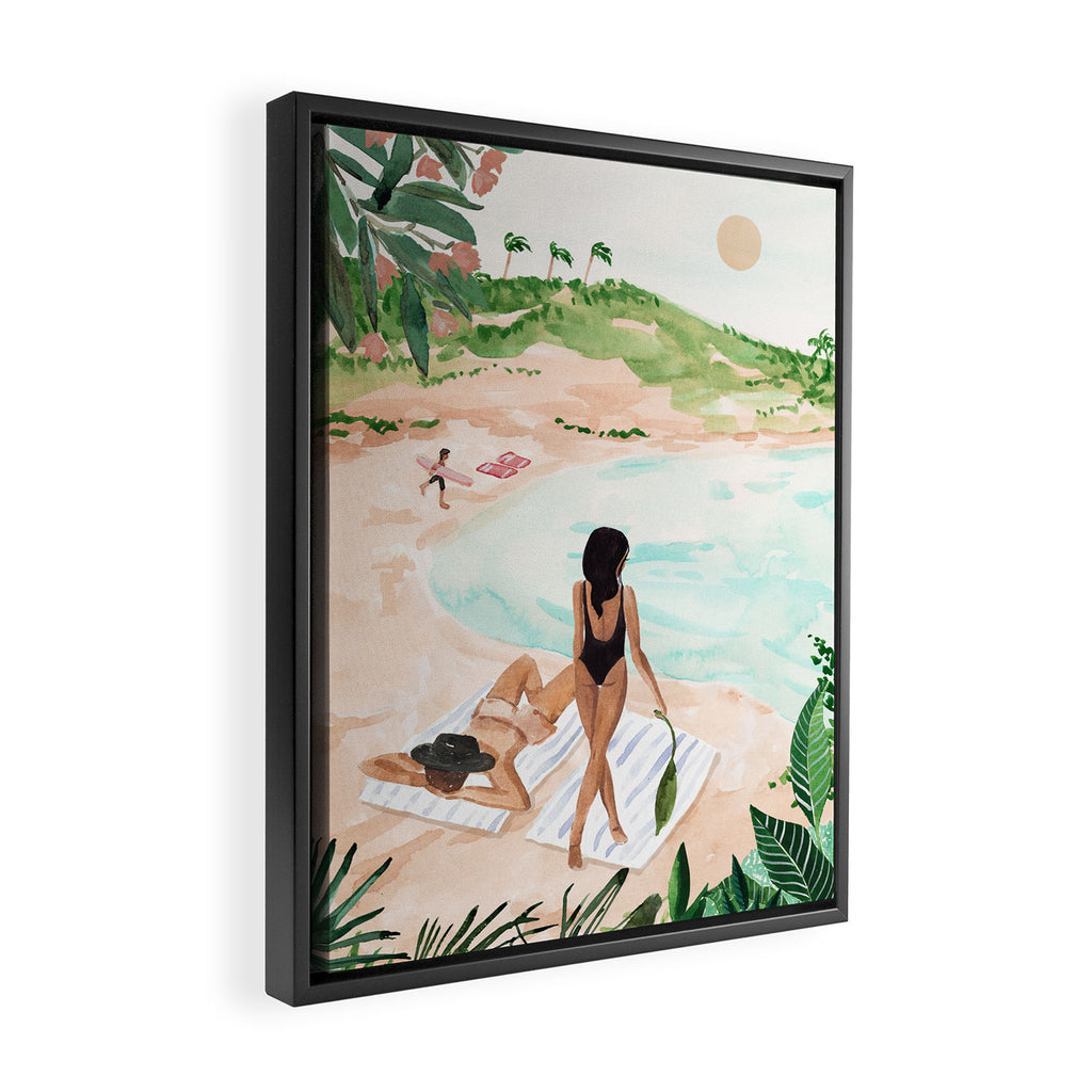 Couple at the Beach Framed Canvas Print Gallery Image 2