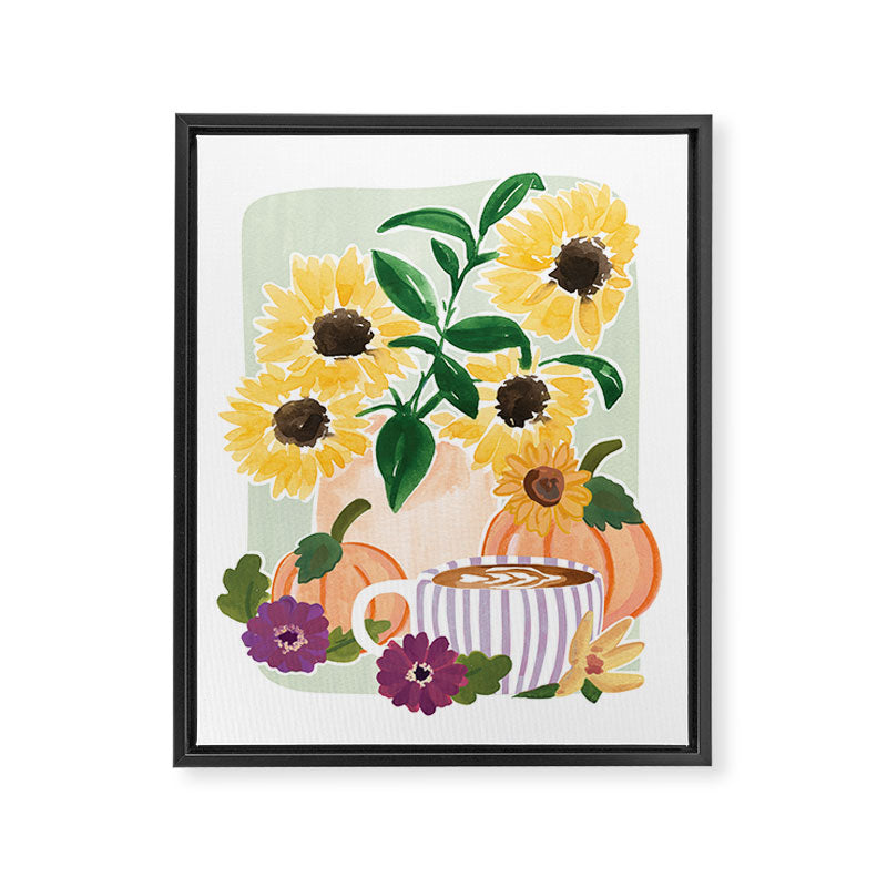 Cozy Fall Coffee Still Life Framed Canvas Print Gallery Image 6
