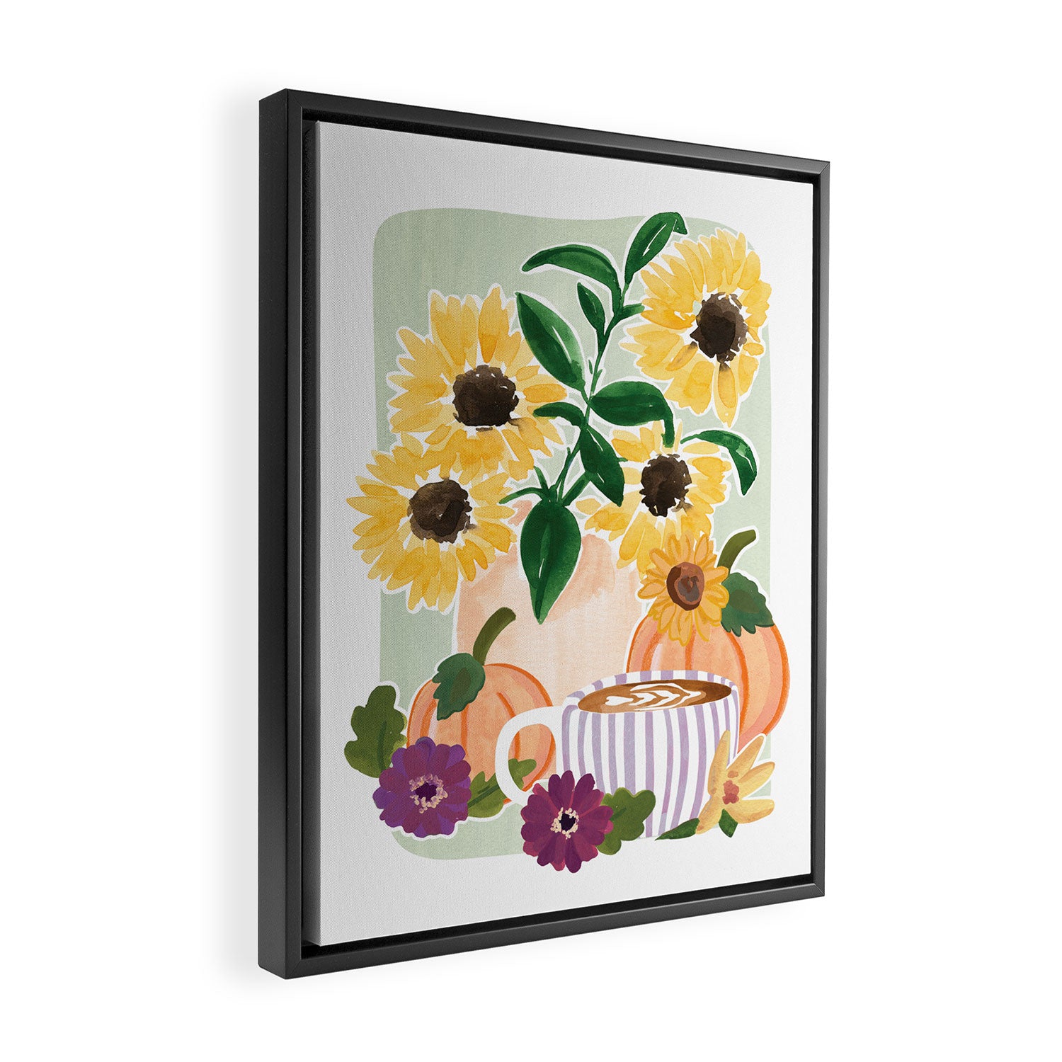 Cozy Fall Coffee Still Life Framed Canvas Print Gallery Image 2