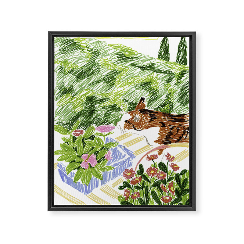 Curious Cat Framed Canvas Print Gallery Image 6