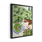 Curious Cat Framed Canvas Print Gallery Image 2