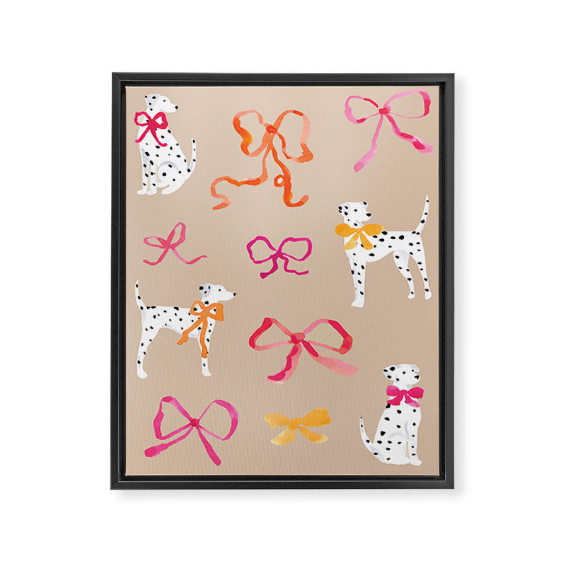 Dalmatians in Bows Framed Canvas Print Gallery Image 6