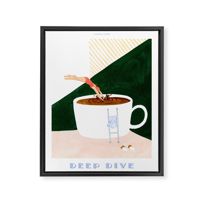 Deep Dive Coffee Framed Canvas Print Gallery Image 6