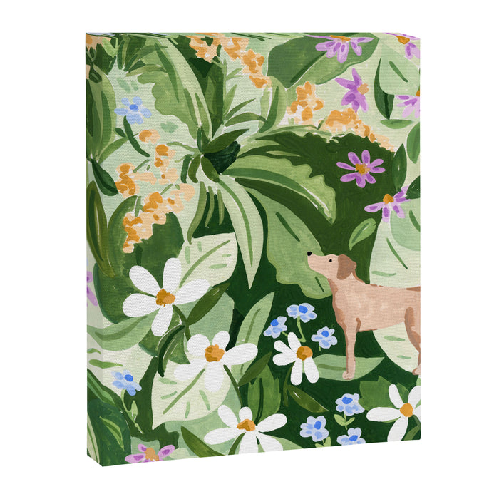 Dog and Wildflowers Canvas Print Gallery Image 1