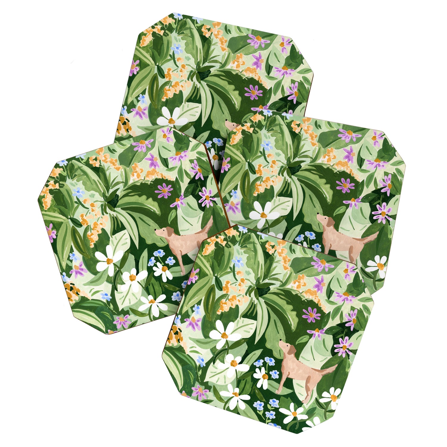 Dog and Wildflowers Coaster Gallery Image 1