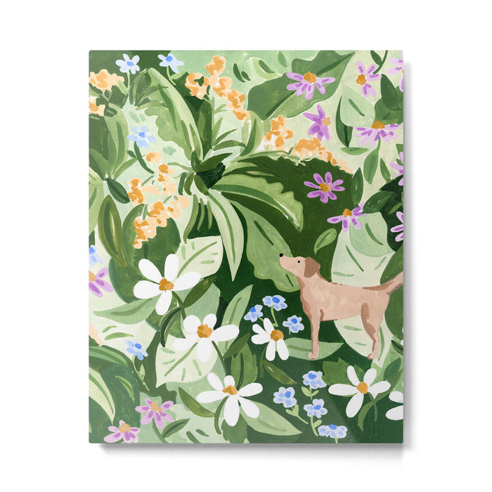 Dog and Wildflowers Metal Print Gallery Image 1