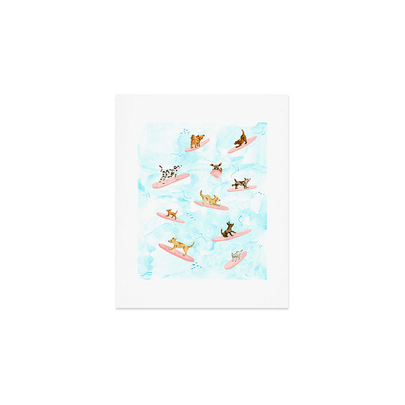 Dogs Surfing Art Print Gallery Image 1