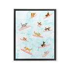 Dogs Surfing Framed Canvas Print Gallery Image 6