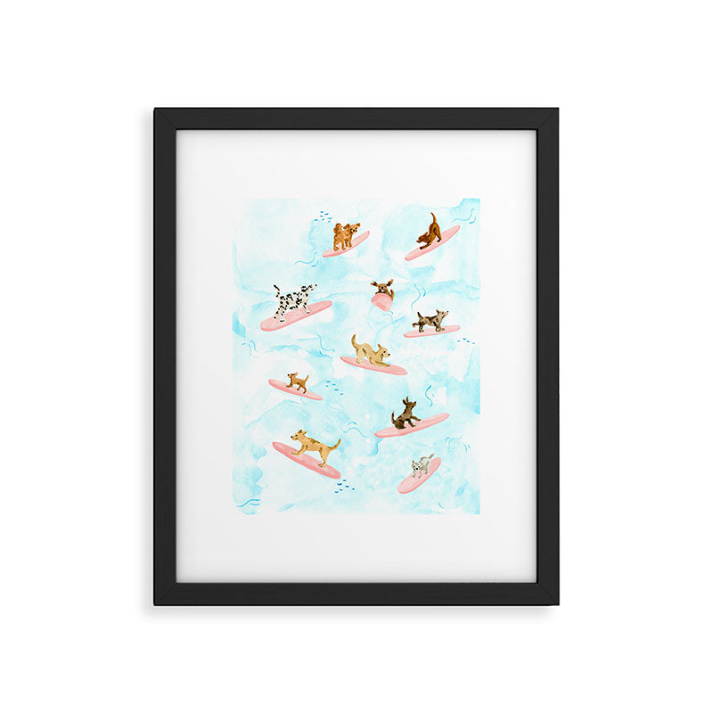 Dogs Surfing Framed Art Print Gallery Image 5