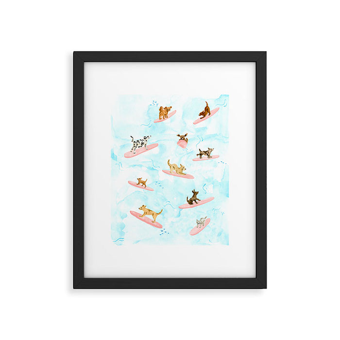 Dogs Surfing Framed Art Print Gallery Image 1
