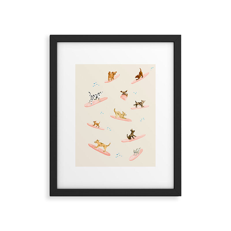 Dogs Surfing Framed Art Print Gallery Image 5