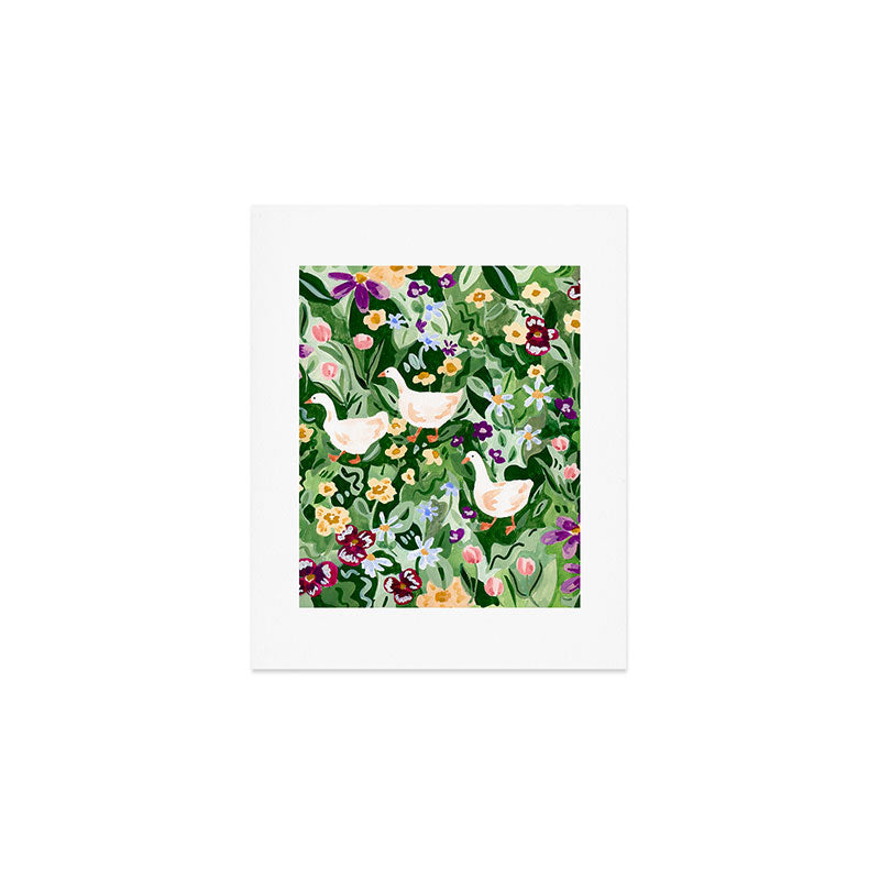 Ducks and Wildflowers Art Print Gallery Image 1