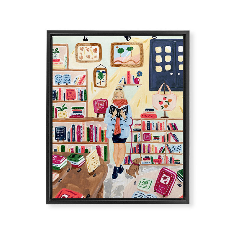 Fall Bookstore Framed Canvas Print Gallery Image 6
