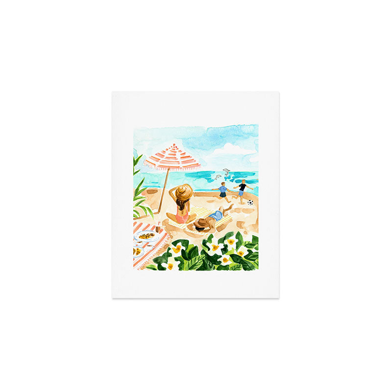 Family at the Beach Art Print Gallery Image 1