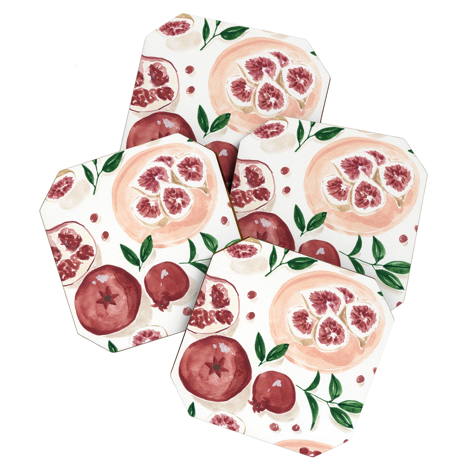 Figs Pomegranate Still Life  Coaster Gallery Image 1