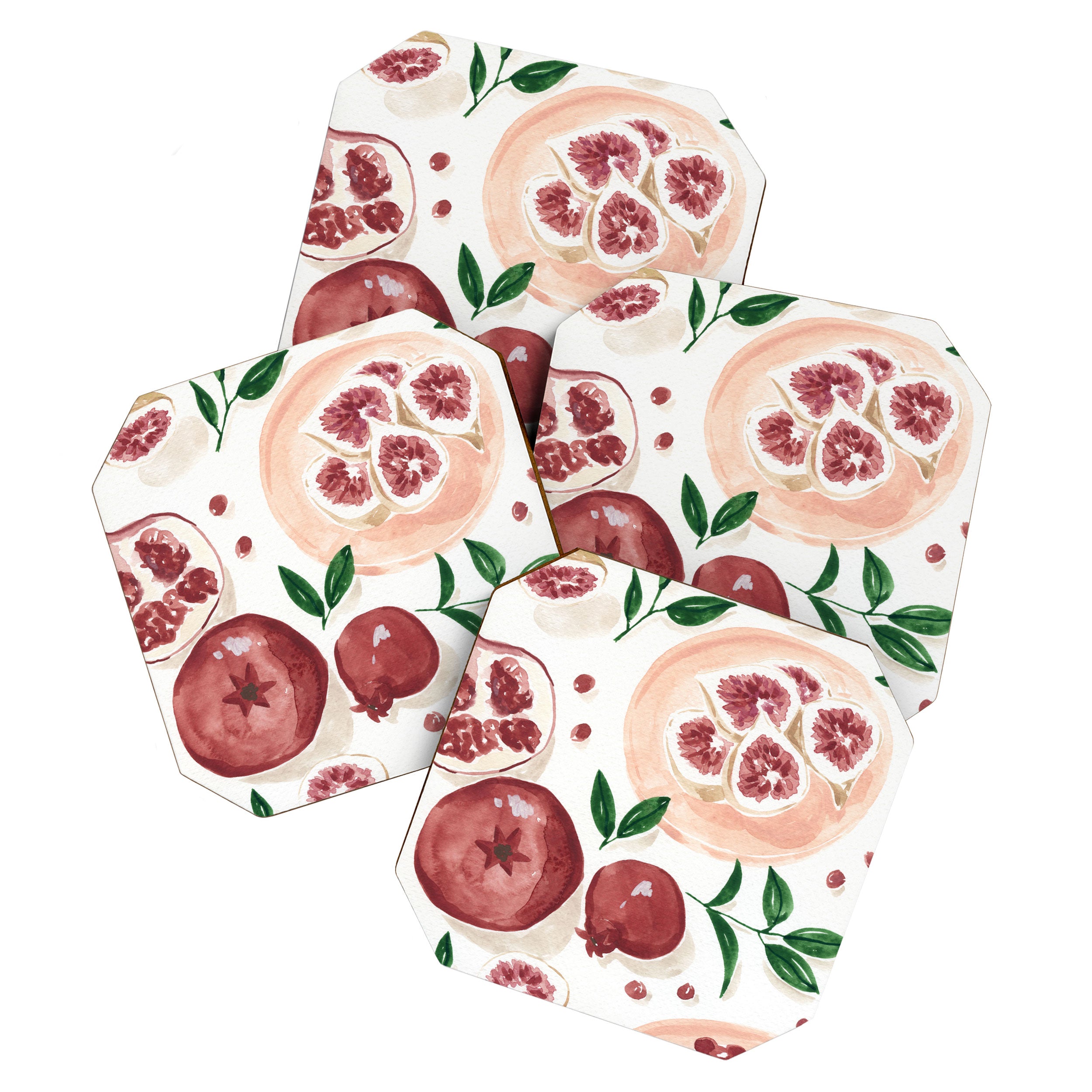 Figs Pomegranate Still Life  Coaster Gallery Image 1
