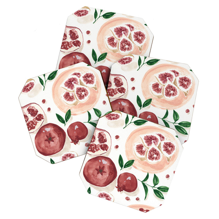 Figs Pomegranate Still Life  Coaster Gallery Image 1