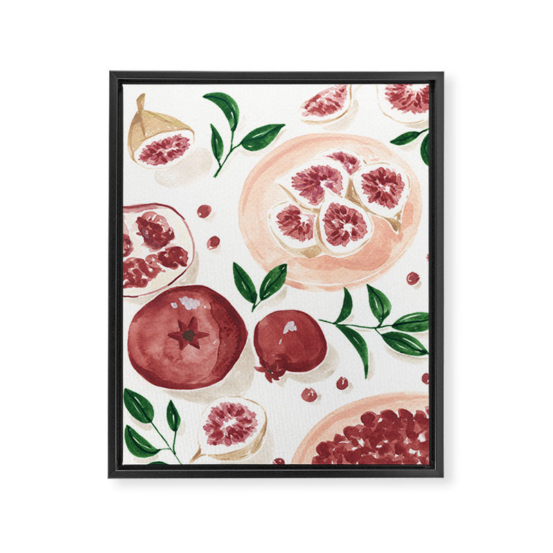 Figs Pomegranate Still Life  Framed Canvas Print Gallery Image 6