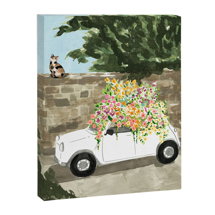 Floral Italian Car Canvas Print Gallery Image 1