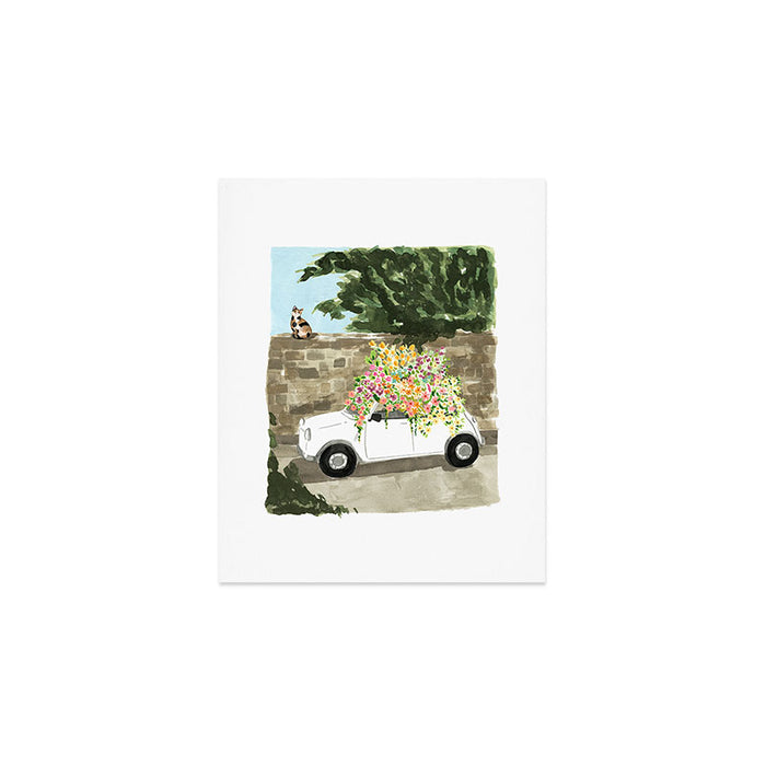 Floral Italian Car Art Print Gallery Image 1