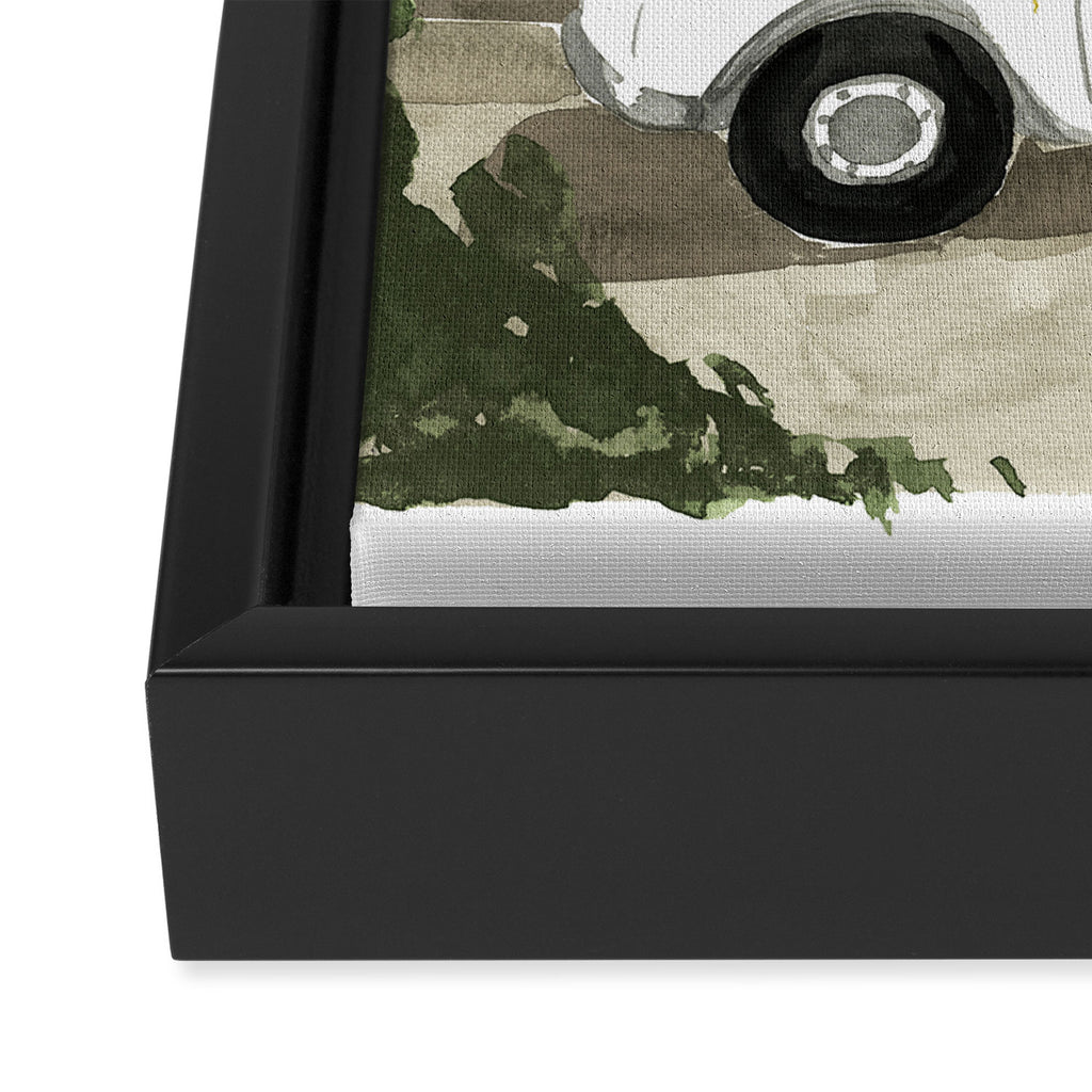 Floral Italian Car Framed Canvas Print Gallery Image 3
