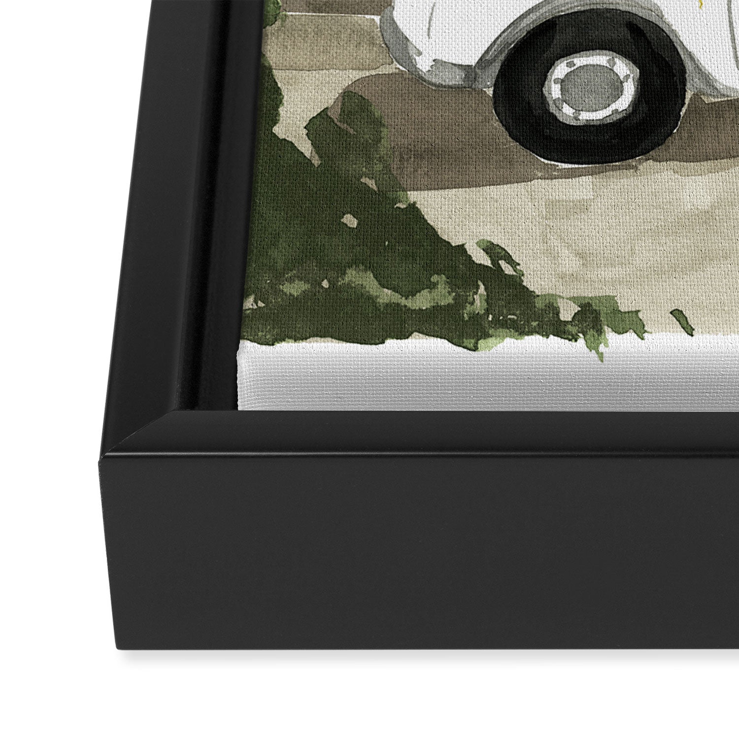 Floral Italian Car Framed Canvas Print Gallery Image 3