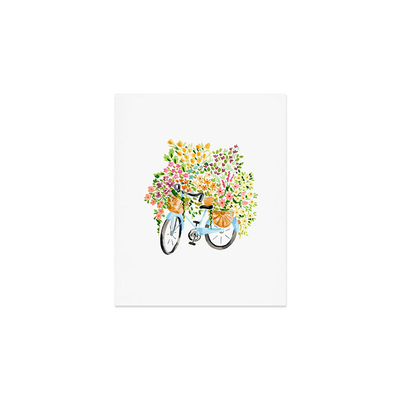 Flower Bike Art Print Gallery Image 1