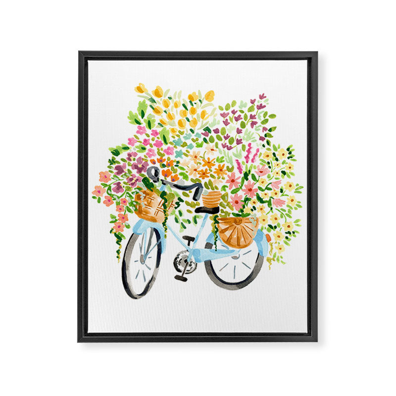 Flower Bike Framed Canvas Print Gallery Image 6