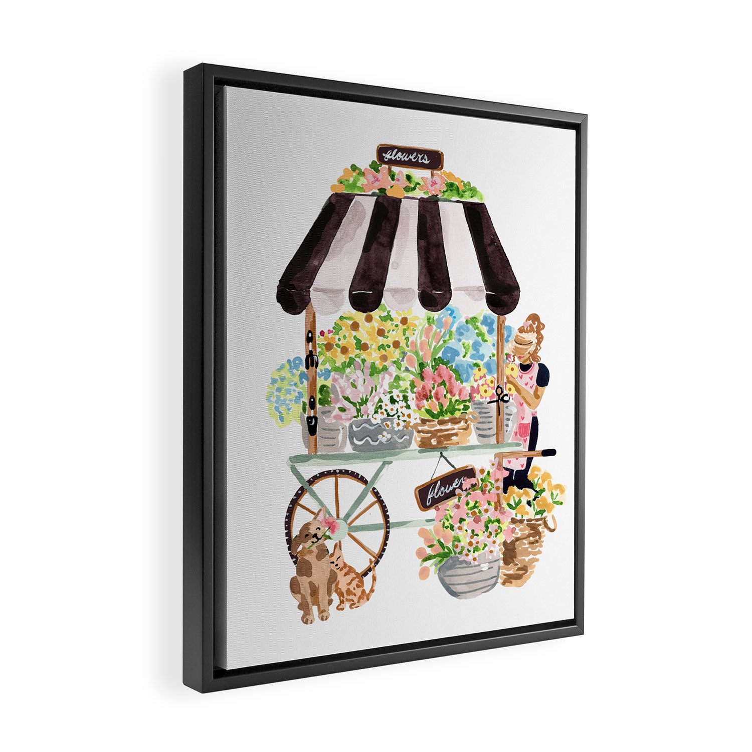 Flower Cart Framed Canvas Print Gallery Image 2