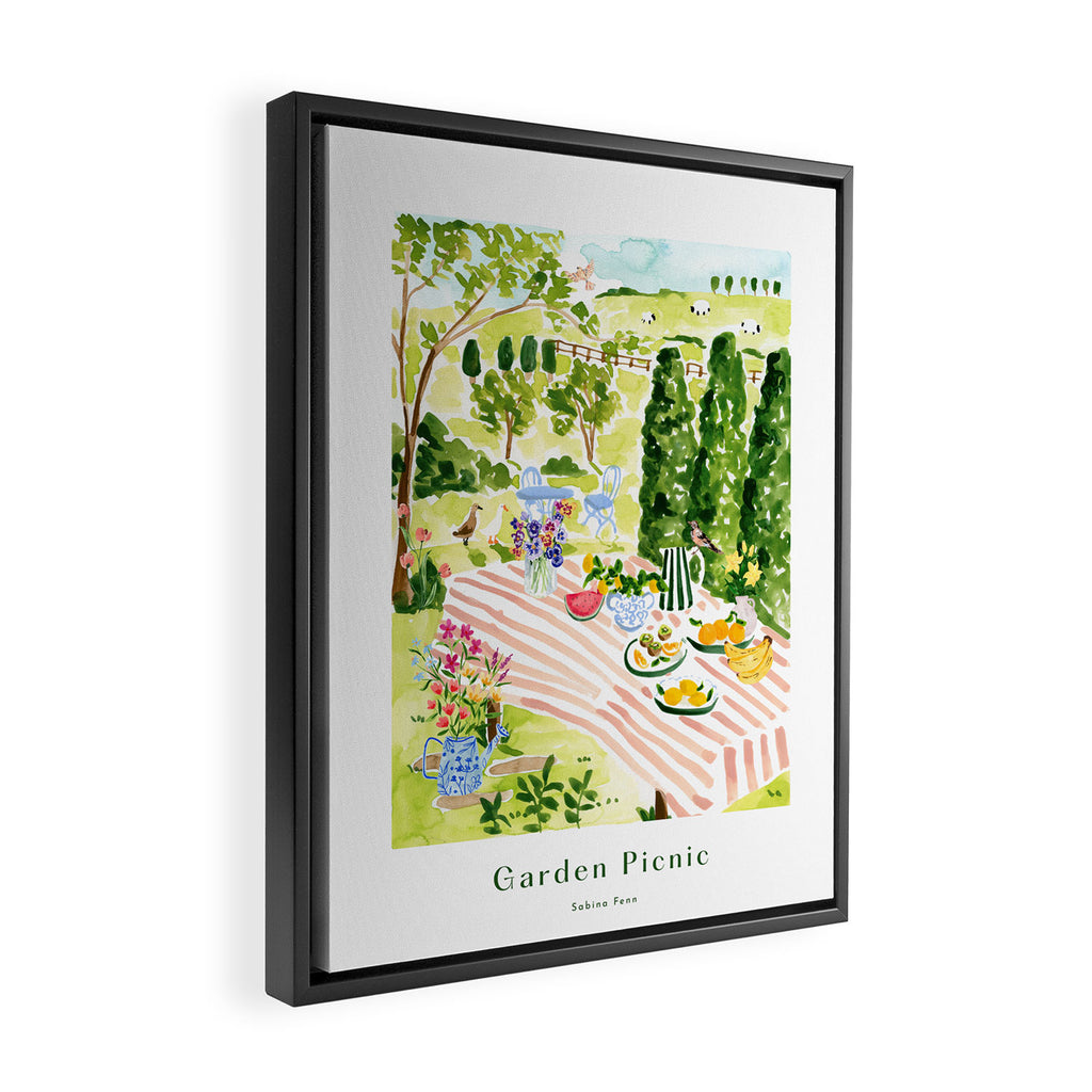 Garden Picnic Framed Canvas Print Gallery Image 2