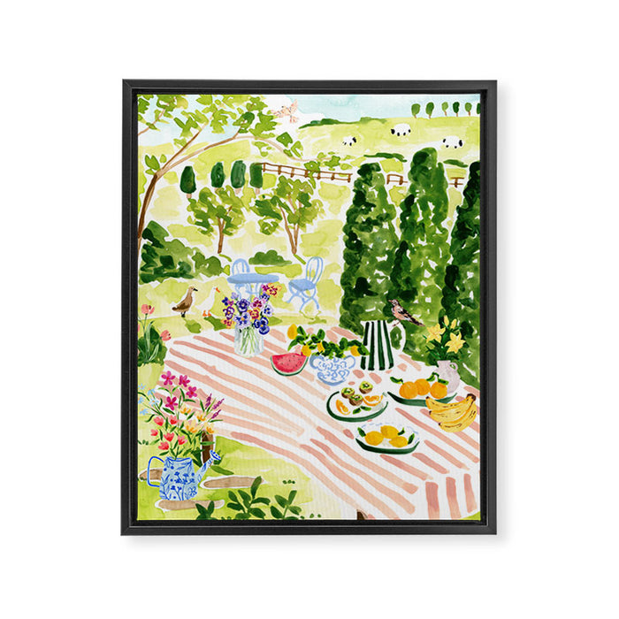 Garden Picnic Framed Canvas Print Gallery Image 1