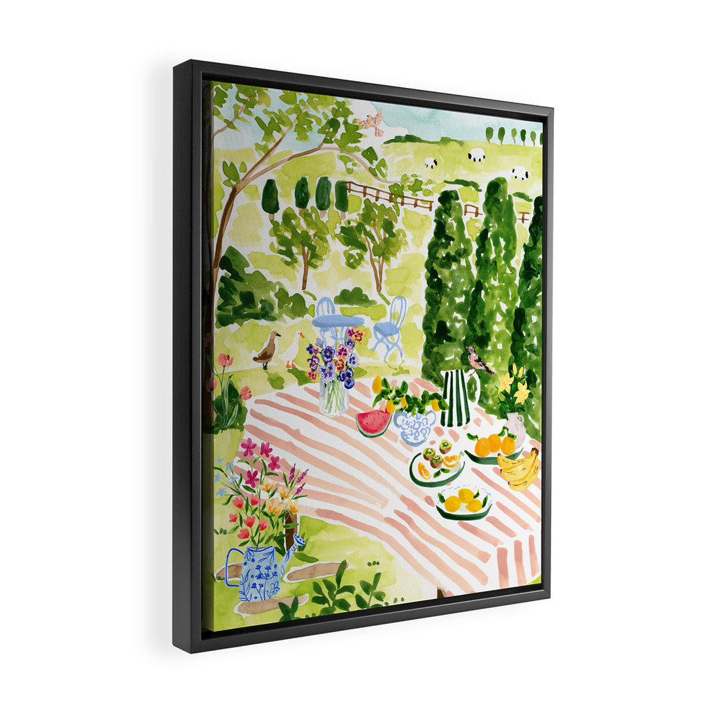 Garden Picnic Framed Canvas Print Gallery Image 2