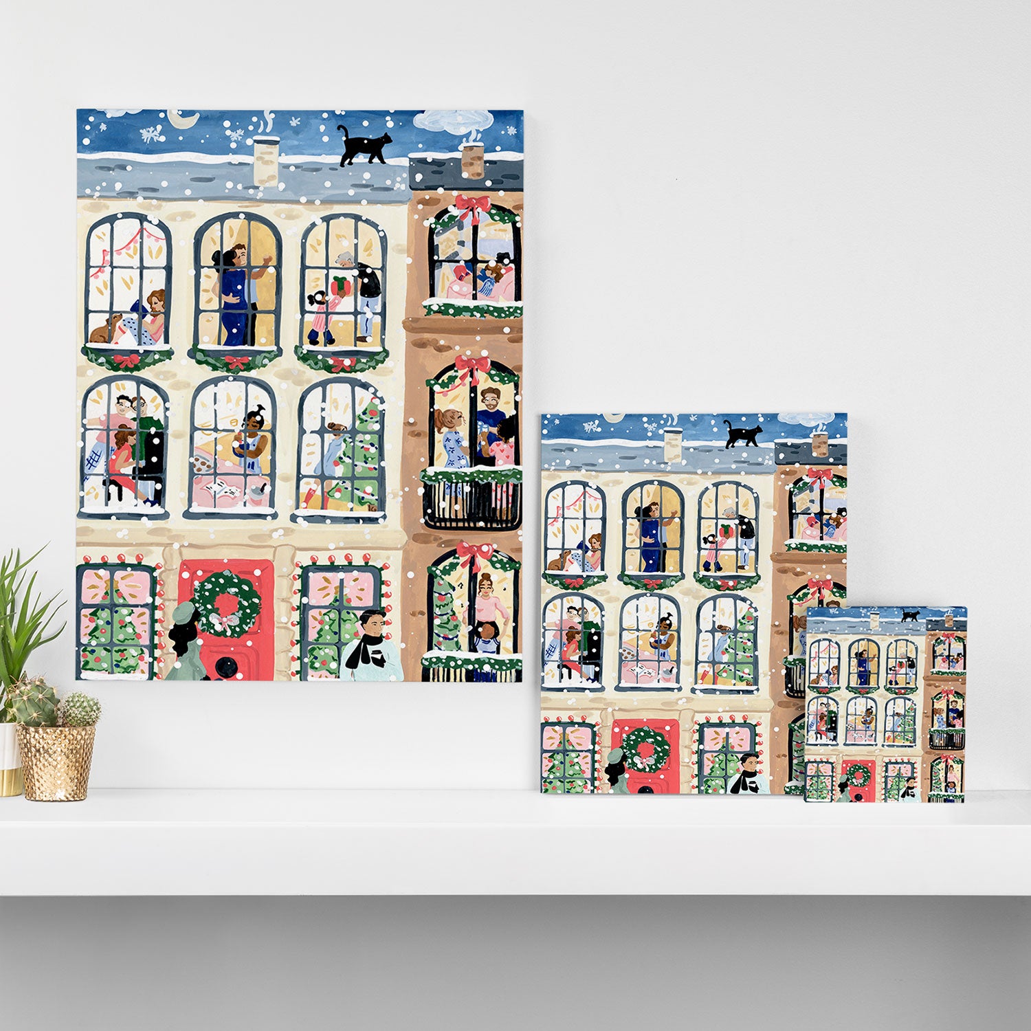 Holiday Apartment Windows Canvas Print Gallery Image 3