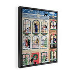 Holiday Apartment Windows Framed Canvas Print Gallery Image 2