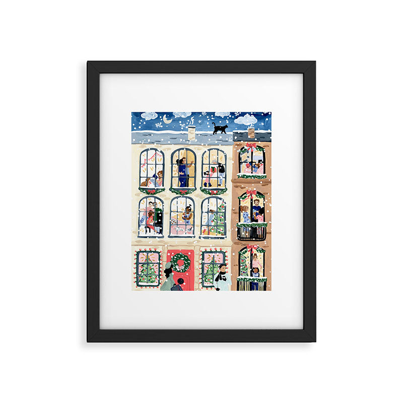 Holiday Apartment Windows Framed Art Print Gallery Image 5