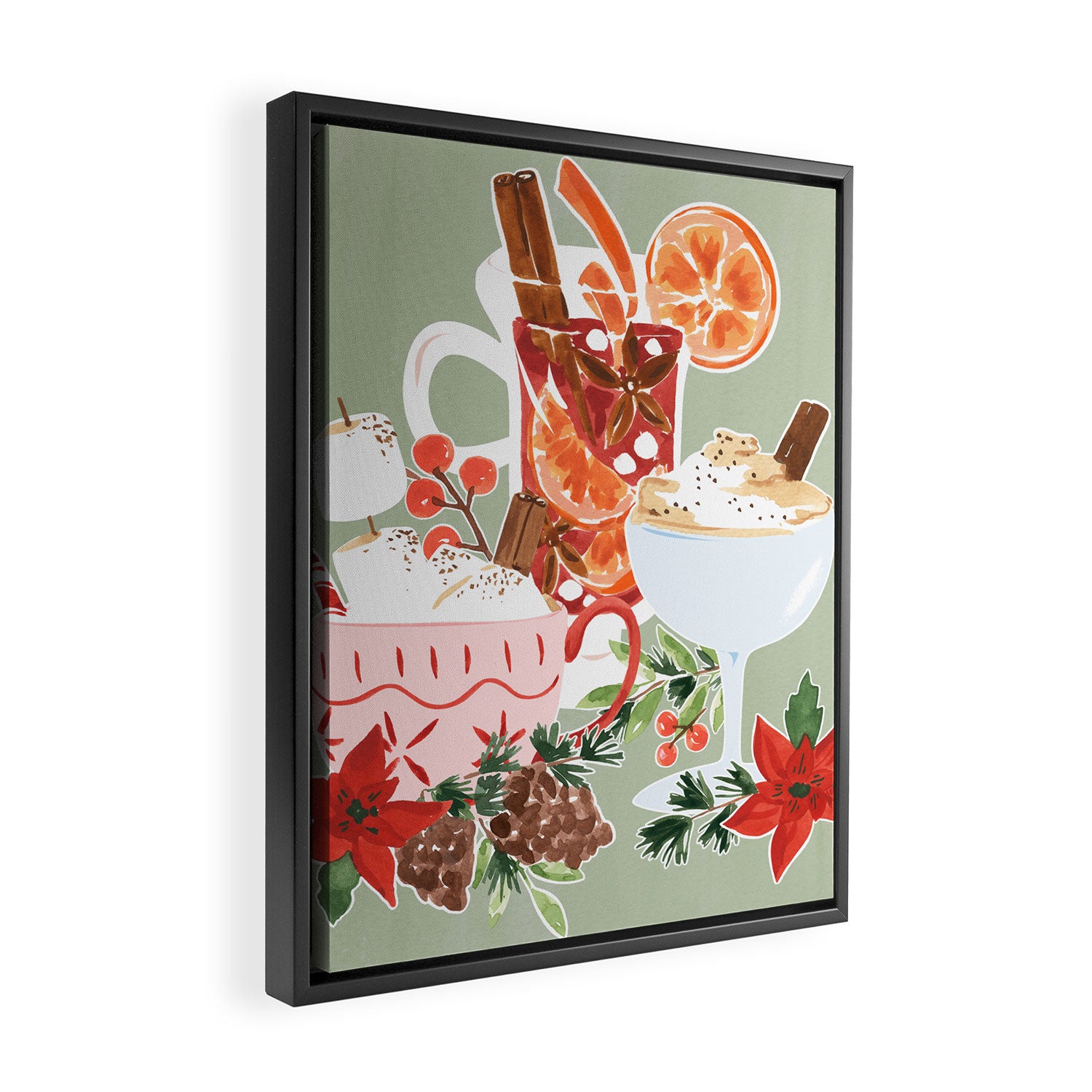 Holiday Drinks Framed Canvas Print Gallery Image 2