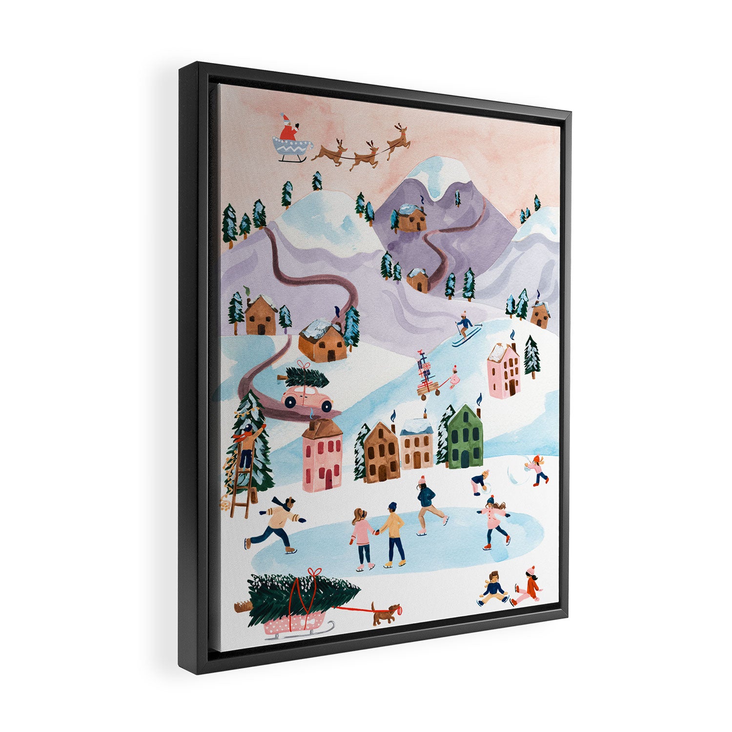 Holiday Village Framed Canvas Print Gallery Image 2