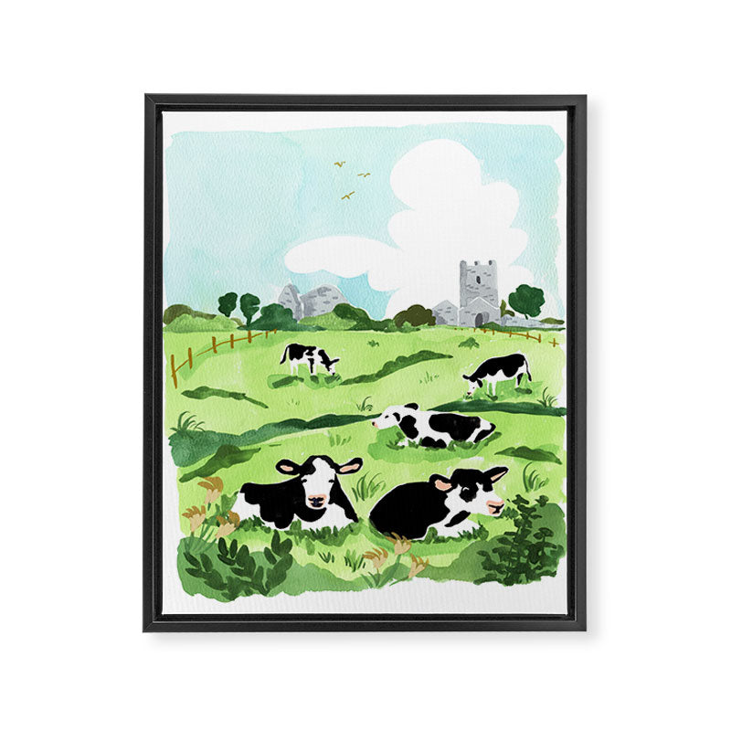 Ireland Landscape with Cows Framed Canvas Print Gallery Image 6